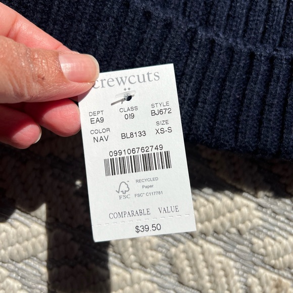 BRAND NEW J. Crew child pom pom beanie. - Picture 3 of 3